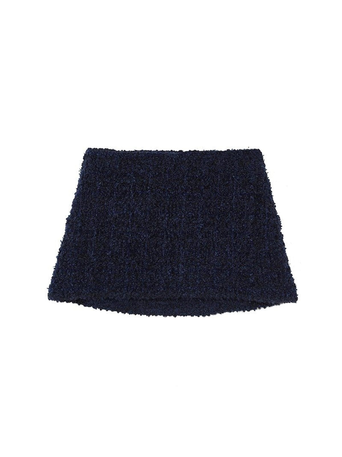 SweetChilling Textured Wool Blend Mini Skirt in Navy Blue