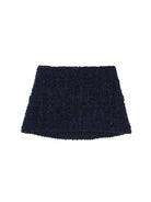 SweetChilling Textured Wool Blend Mini Skirt in Navy Blue