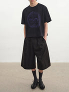 JCAESAR STUDIO Vintage Rabbit Print T Shirt in Black - On Male Model