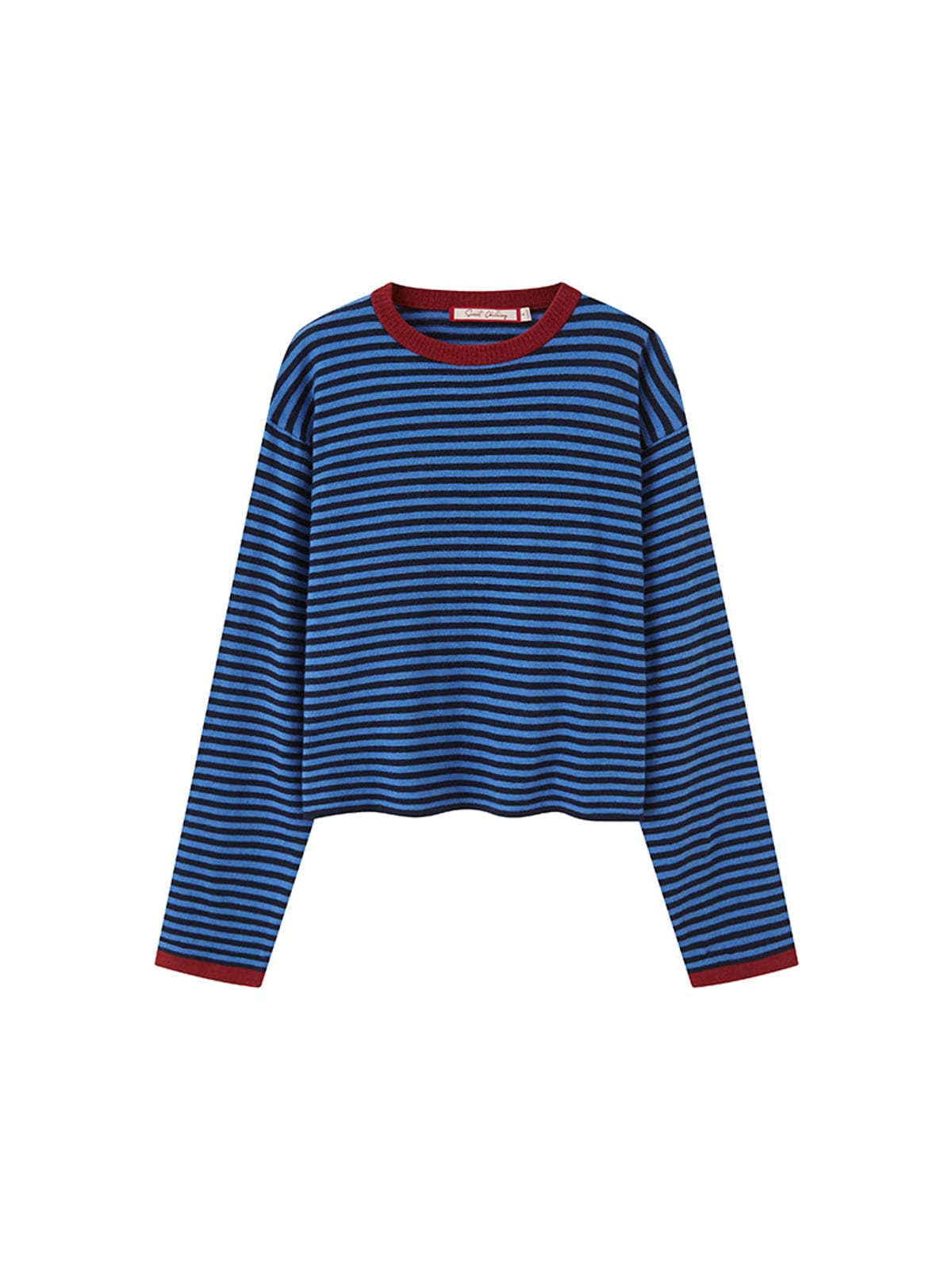 SweetChilling Striped Wool Blend Crewneck Sweater in Blue