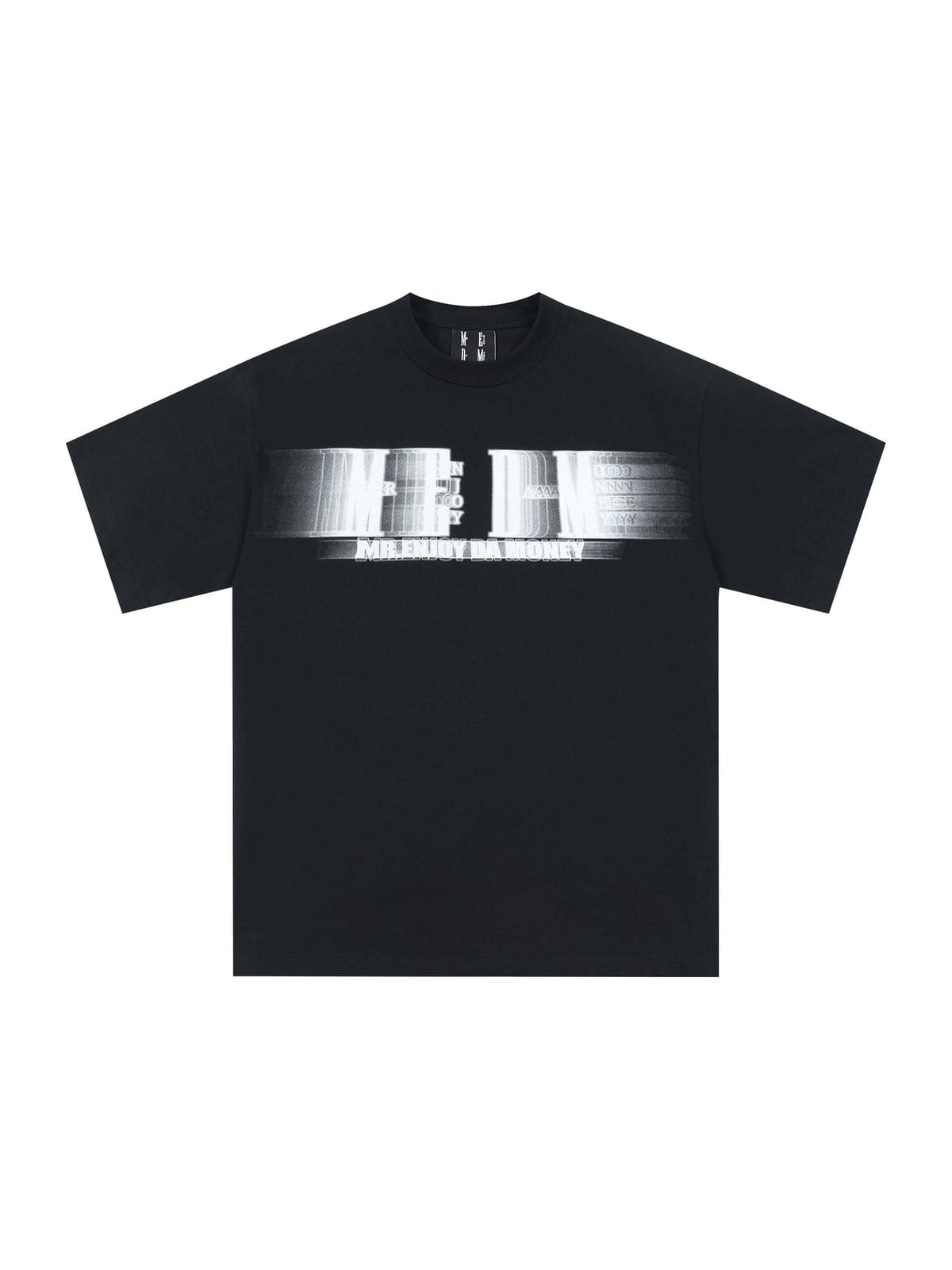 MEDM Glitch Logo Graphic Cotton T Shirt in Black