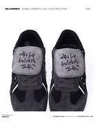 KILLWINNER Suede Panelled Low Top Sneakers in Black
