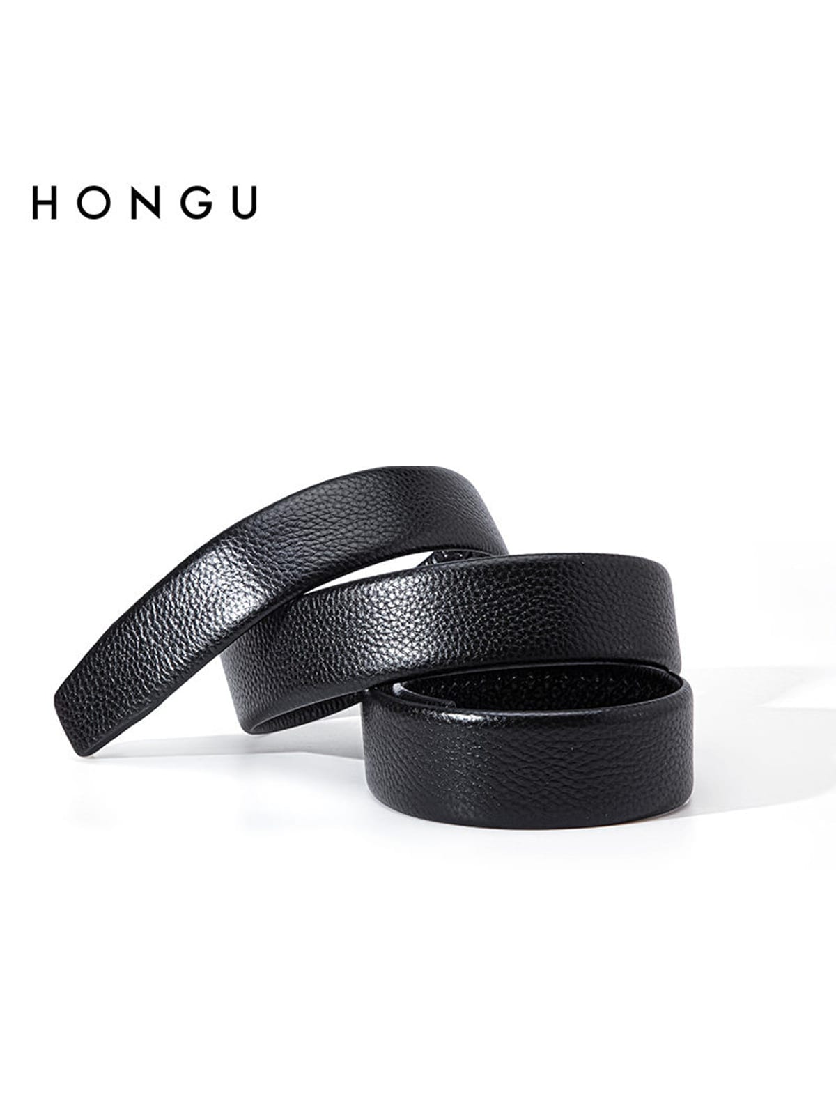 HONGU Top Grain Cowhide Belt Strap in Black