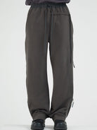 BLINDNOPLAN Adjustable Zip Hem Cotton Sweatpants in Gray - On Model