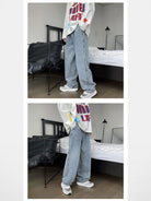 MASONPRINCE Straight Leg Denim Jeans in Sky Blue - On Model