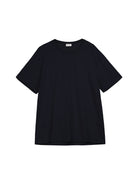 SIMPLE PROJECT Kapok Blend Crewneck T Shirt in Navy Blue