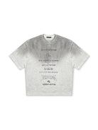 MASONPRINCE Distressed Typographic Cotton T Shirt in Gray