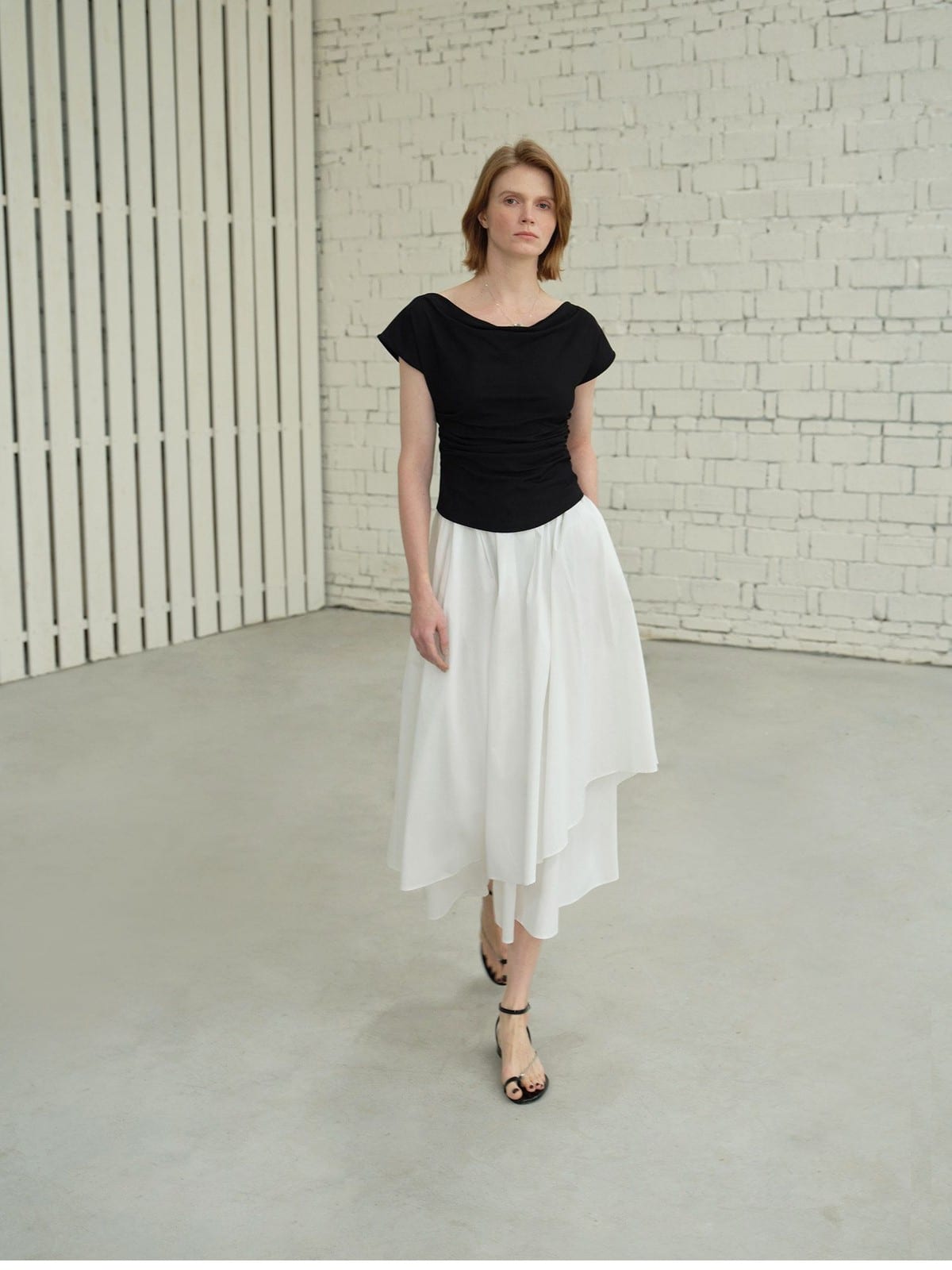 TEASEL Multi Wear Off Shoulder Top in White - On Female Model