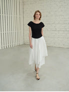 TEASEL Multi Wear Off Shoulder Top in White - On Female Model