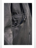 Retro 21 Contrast Stitch Boxy Jacket in Black - Detail