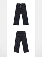 SOD Waxed Leather Buckle Jeans in Black