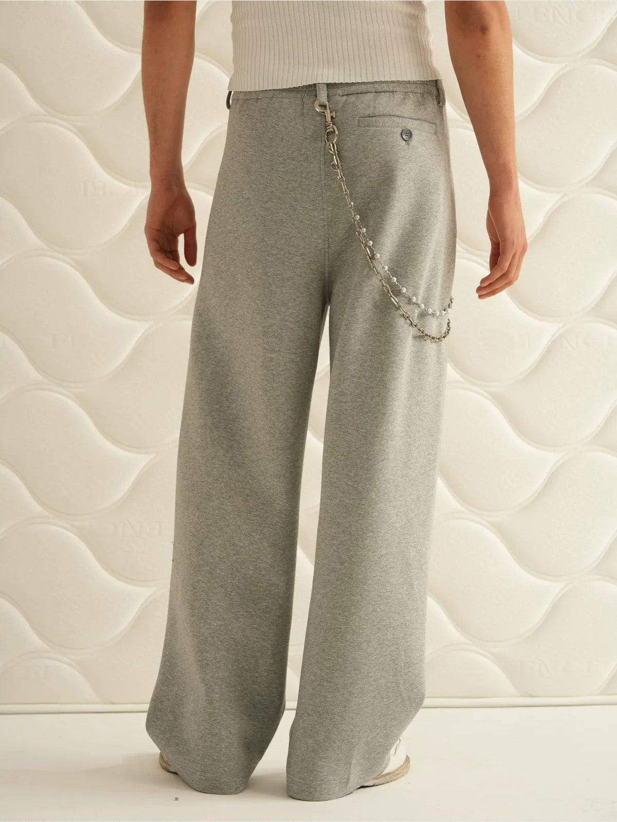 Retro 21 Air Layer Curved Leg Pants in Gray - On Male Model