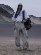 PERSONSOUL Panelled Cotton Cargo Pants in Gray - Lifestyle