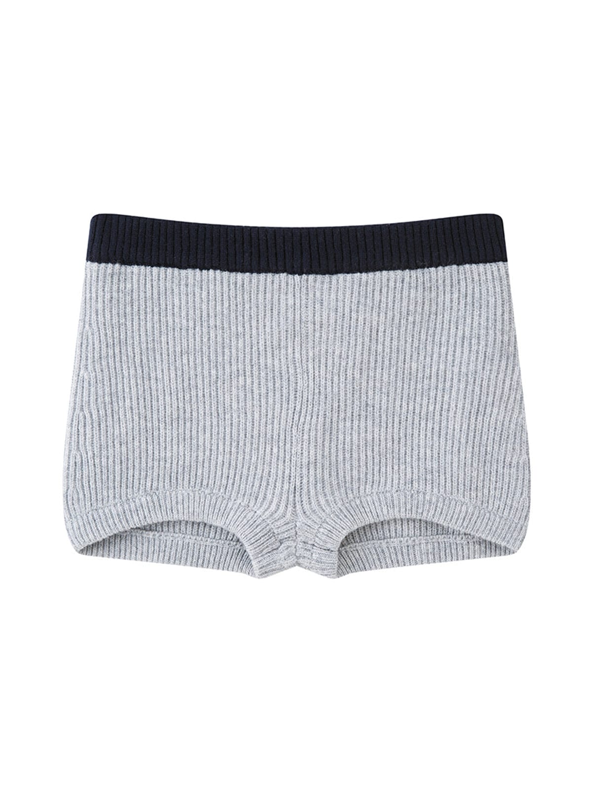SweetChilling Ribbed Wool Blend Knit Shorts in Gray
