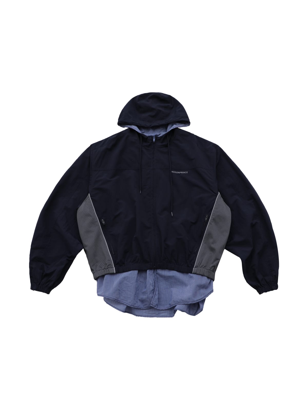 MASONPRINCE Two Way Coach Jacket Track Pants in Navy Blue