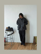 USAGE Heavyweight Canvas Hunting Jacket in Gray - On Male Model