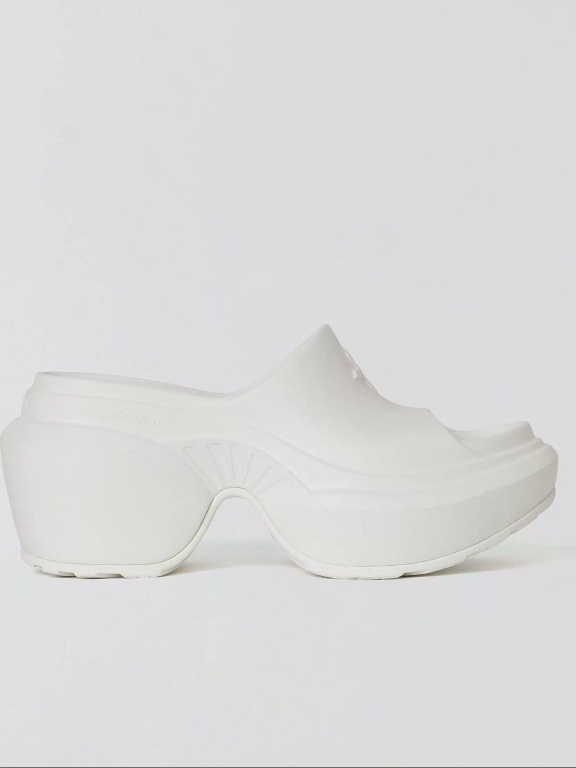 SMFK Molded Platform Slide Sandals in White