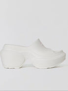 SMFK Molded Platform Slide Sandals in White