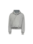 JCAESAR STUDIO Double Button Cross Collar Hoodie in Gray