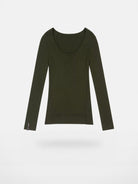 FaxCopyExpress Cashmere Wool Scoop Neck Top in Green