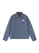 MEDM Washed Cotton Detroit Zip Up Jacket in Blue