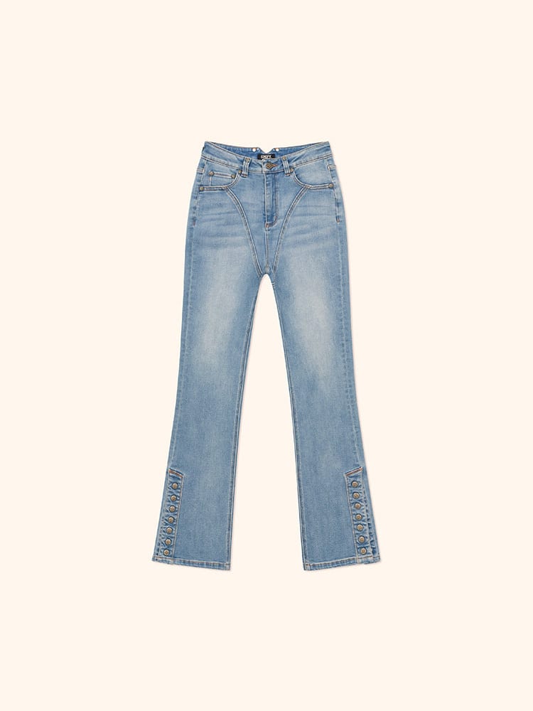 SMFK High Stretch Biker Flare Jeans in Denim