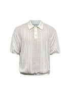 JCAESAR STUDIO Pointelle Ribbed Cotton Polo in White