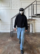 VLABMADE Heavyweight Cotton Fleece Hoodie in Black - Lifestyle