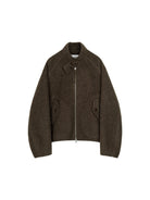 SIMPLE PROJECT Double Faced Wool Harrington Jacket in Brown