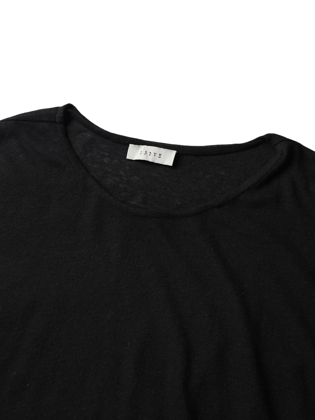 D5ove Irregular Linen Cotton T Shirt in Black - Detail