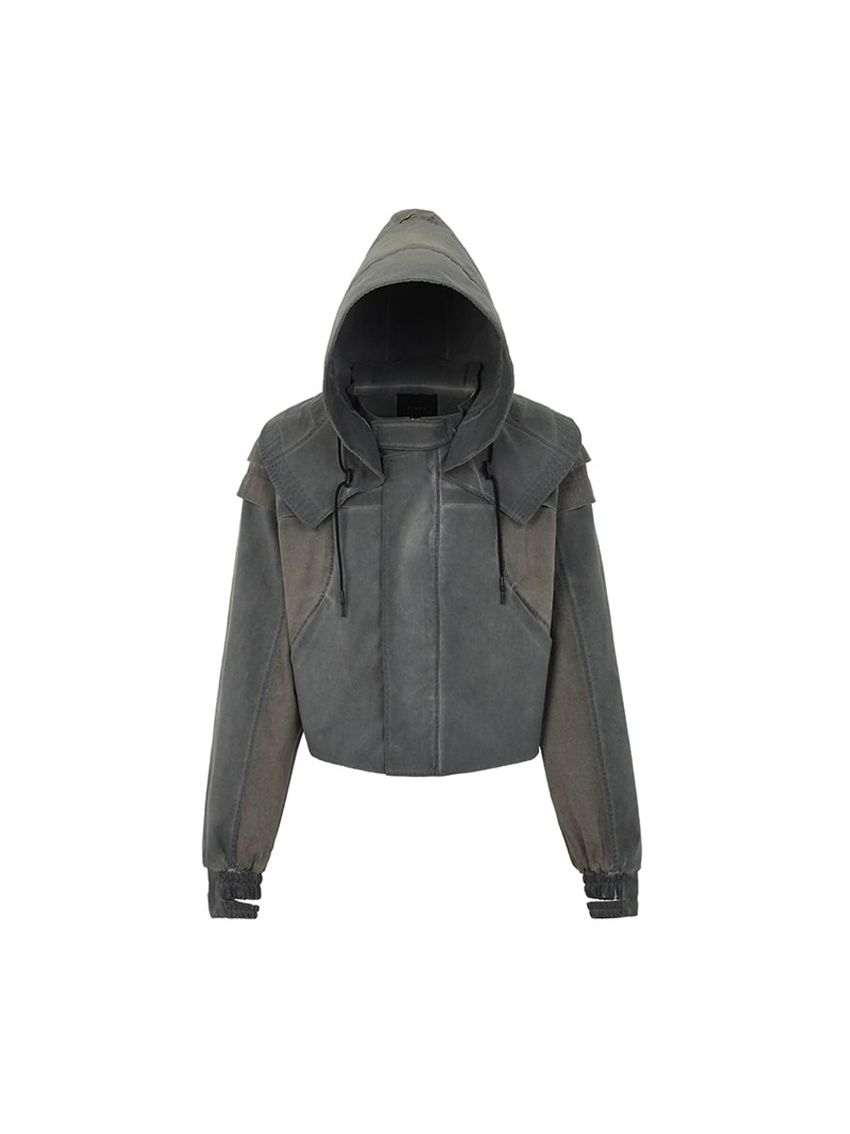 D5ove Structured Washed Cropped Jacket in Gray