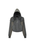 D5ove Structured Washed Cropped Jacket in Gray