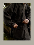 USAGE Reversible Utility Noragi Jacket in Black - On Male Model