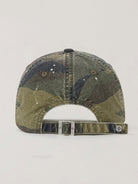 SMFK Distressed Camo Cotton Baseball Cap in Olive