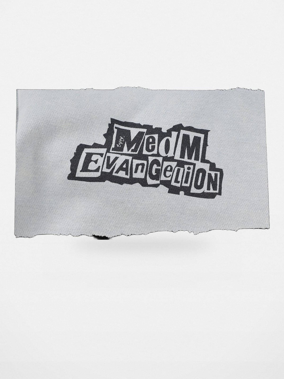 MEDM Evangelion Distressed Zip Up Hoodie in Gray - Detail