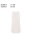 RARELY ALIKE Cotton Hoodie Fishtail Skirt Set in White