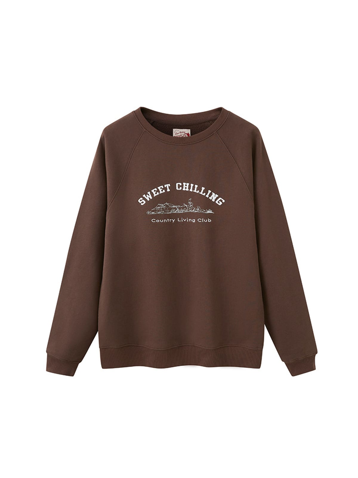 SweetChilling Cotton Graphic Crewneck Sweatshirt in Brown