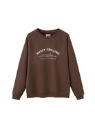 SweetChilling Cotton Graphic Crewneck Sweatshirt in Brown