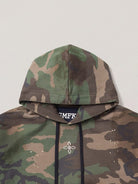SMFK Vintage Camouflage Cotton Hoodie in Olive - Detail