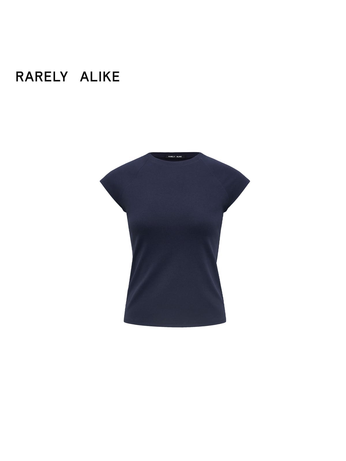 RARELY ALIKE Raglan Cap Sleeve T Shirt in Navy Blue