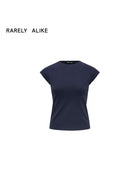 RARELY ALIKE Raglan Cap Sleeve T Shirt in Navy Blue