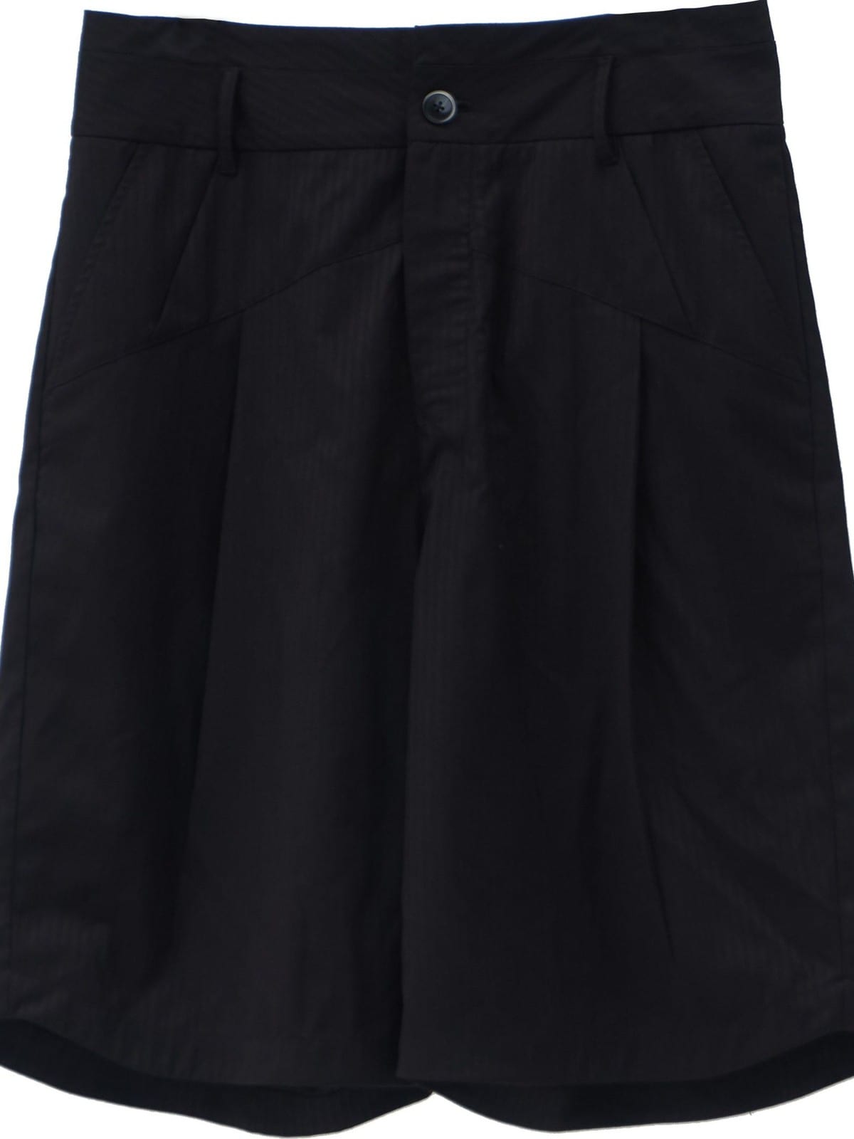 BLINDNOPLAN Asymmetric Striped Suit Shorts in Black