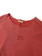 D5ove Heavyweight Boxy Cotton T Shirt in Burgundy - Detail