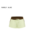 RARELY ALIKE Color Block Cotton Blend Sweatshorts in Yellow