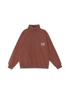 USAGE Heavyweight Cotton Half Zip Sweatshirt in Brown