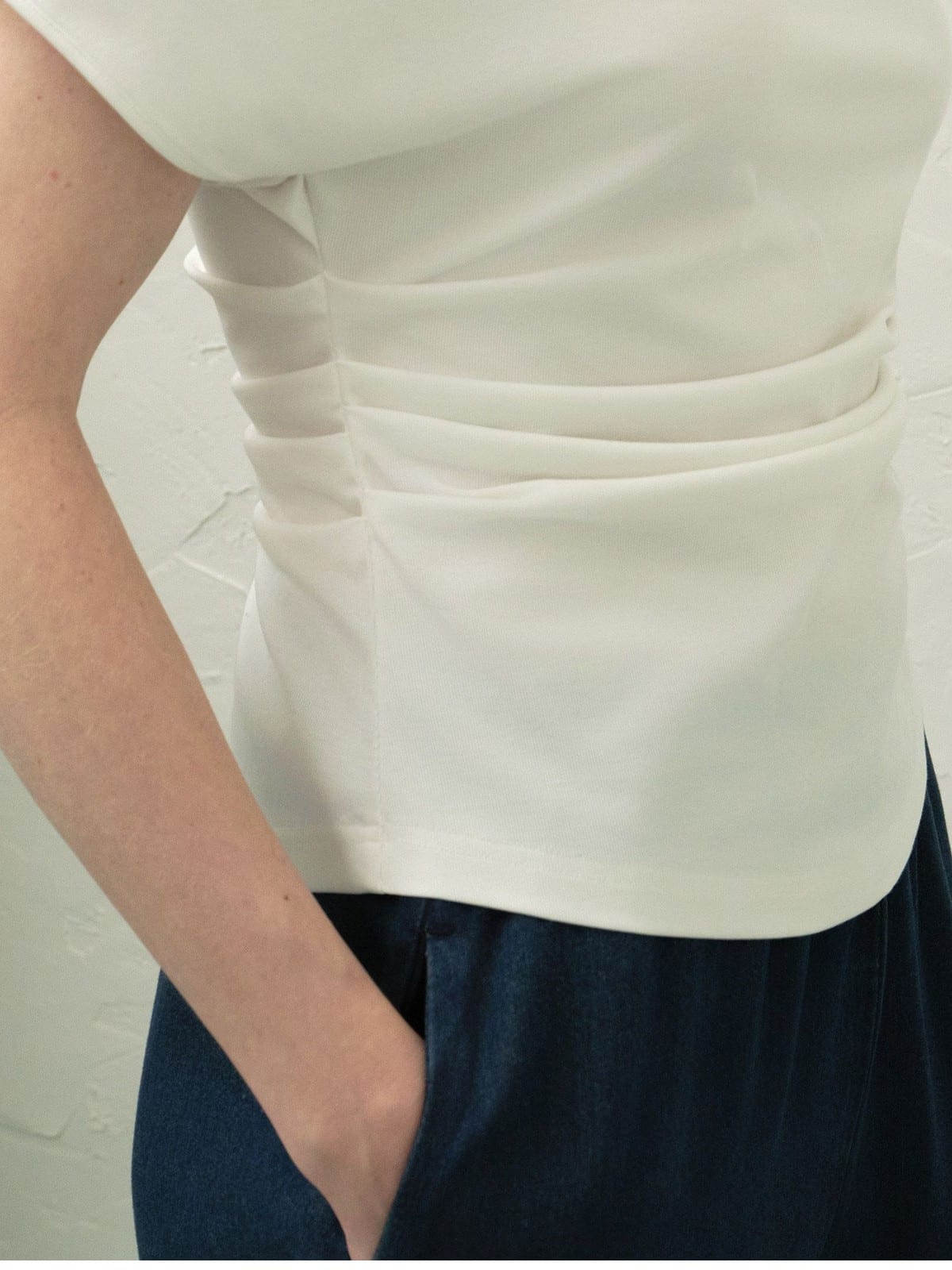 TEASEL Multi Wear Off Shoulder Top in White - On Female Model