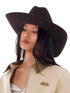 SweetChilling Contrast Collar Harrington Jacket in Beige - On Female Model