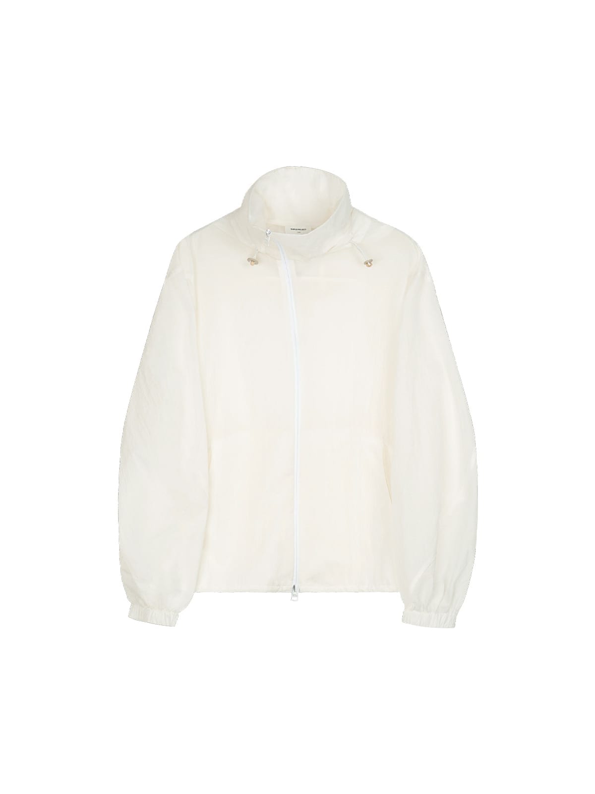 SIMPLE PROJECT Lightweight Offset Zip Jacket in White