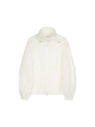 SIMPLE PROJECT Lightweight Offset Zip Jacket in White