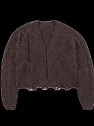 D5ove Heavyweight Wool Blend Cardigan in Brown